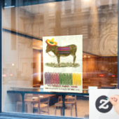 Autocollant Pour Fenêtre Éplucher la queue sur l'âne (Fenêtre de café)