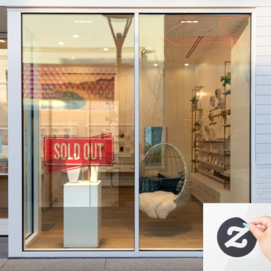 Autocollant Pour Fenêtre Épuisé (Vitrine du magasin)