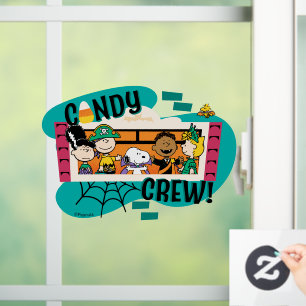 Autocollant Pour Fenêtre Équipe de bonbons Gang de Peanuts Halloween
