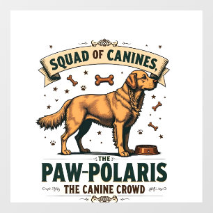 Autocollant Pour Fenêtre Équipe de canins Graphique de jeu de mots sur les