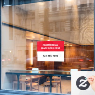 Autocollant Pour Fenêtre Espace commercial à louer Numéro de téléphone Roug