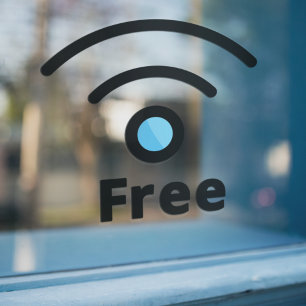 Autocollant Pour Fenêtre Espace de travail avec réseau WIFI gratuit Café