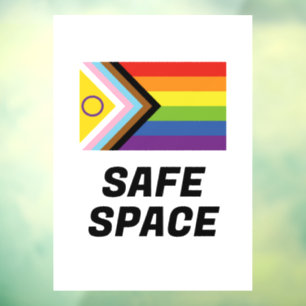 Autocollant Pour Fenêtre Espace sécurisé LGBTQ - Indicateur de fierté progr
