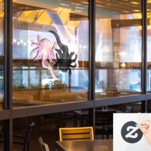 Autocollant Pour Fenêtre Espèce de Black and White Axolotls