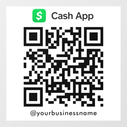 Autocollant Pour Fenêtre Espèces App QR Code de l'analyse de paiement pour (Feuille)