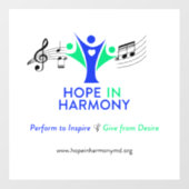 Autocollant Pour Fenêtre Espoir dans Harmony Window Cling (Feuille)