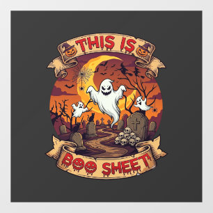 Autocollant Pour Fenêtre Est Boo Sheet Halloween Fantôme Cimetière Citrouil