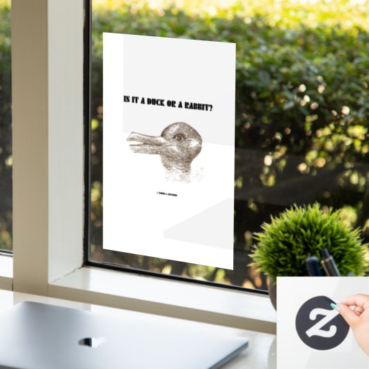 Autocollant Pour Fenêtre Est-Ce Un Canard Ou Un Lapin ? Illusion optique (Bureau)
