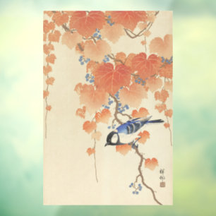 Autocollant Pour Fenêtre Estampe d'art japonais vintage d'oiseaux d'Ohara K