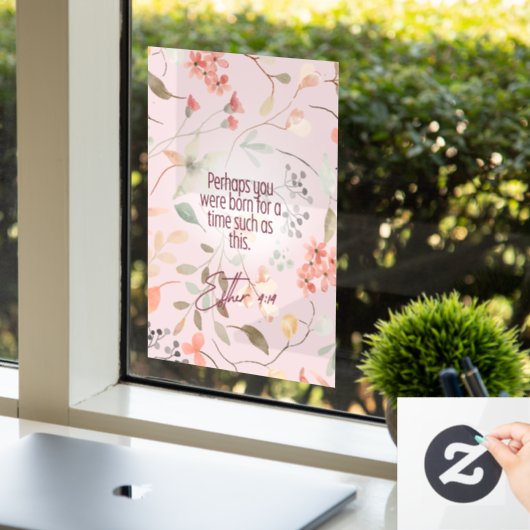 Autocollant Pour Fenêtre Esther 4:14 Bible chrétienne Verse Art (Bureau)