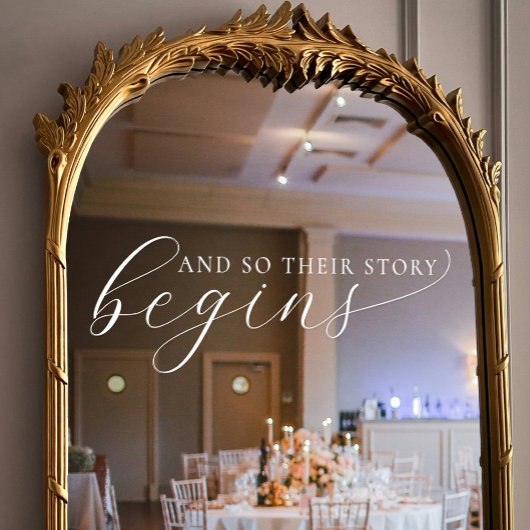 Autocollant Pour Fenêtre Et Donc Leur Histoire Commence Un Élégant Mariage