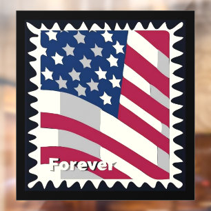 AUTOCOLLANT POUR FENÊTRE ÉTATS-UNIS D'AMÉRIQUE DRAPEAU FOREVER STAMP