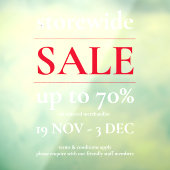 Autocollant Pour Fenêtre Étiquette de la fenêtre de vente Rouge blanc class (Feuille 3)