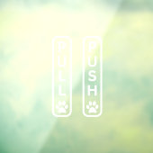 Autocollant Pour Fenêtre Étiquette Empreinte de patte PULL PUSH (Feuille 3)