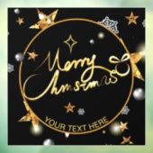 Autocollant Pour Fenêtre Étoiles en métal noir Cool sur mesure Joyeux Noël (Feuille 3)