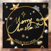 Autocollant Pour Fenêtre Étoiles en métal noir Cool sur mesure Joyeux Noël (Feuille 2)