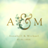 Autocollant Pour Fenêtre Eucalyptus, Ampersand, Monogramme, Mariage (Feuille 3)