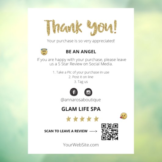 Autocollant Pour Fenêtre *~* EXAMEN QR AP8 MERCI Cute Emoji (Feuille 3)