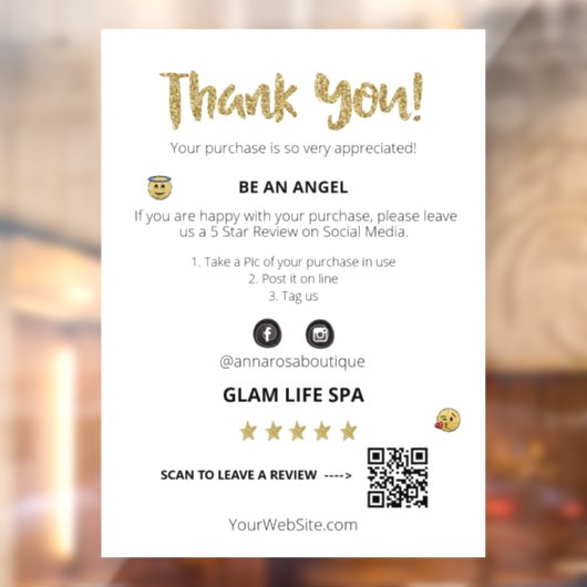 Autocollant Pour Fenêtre *~* EXAMEN QR AP8 MERCI Cute Emoji (Feuille 2)