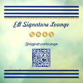 Autocollant Pour Fenêtre Executive Navy Blue Stripes & Gold QR Code (Feuille 3)