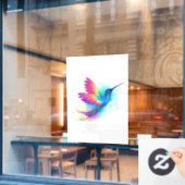 Autocollant Pour Fenêtre Exotic Rainbow Hummingbird (Fenêtre de café)