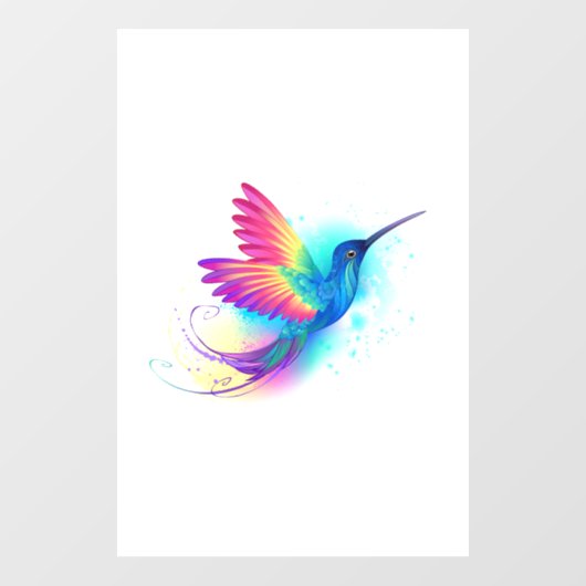 Autocollant Pour Fenêtre Exotic Rainbow Hummingbird (Feuille)