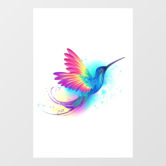 Autocollant Pour Fenêtre Exotic Rainbow Hummingbird (Feuille)