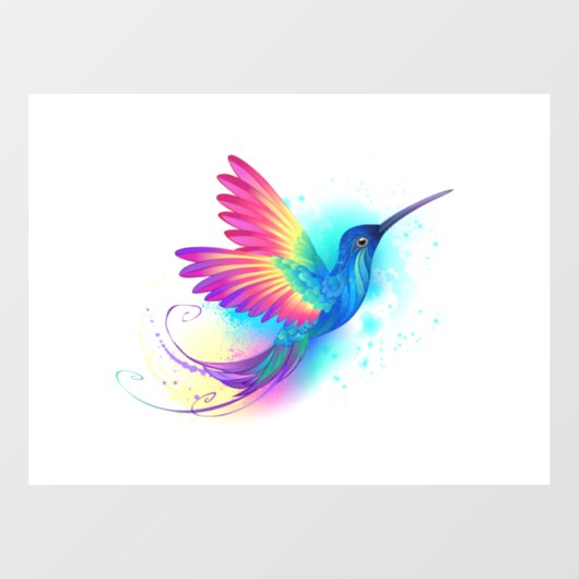 Autocollant Pour Fenêtre Exotic Rainbow Hummingbird (Feuille)