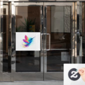Autocollant Pour Fenêtre Exotic Rainbow Hummingbird (Porte de bureau)