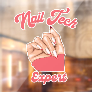 Autocollant Pour Fenêtre expert en technologie des ongles   logo tendance