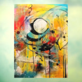 Autocollant Pour Fenêtre Explosion Abstraite de couleurs vives et dynamique (Feuille 3)