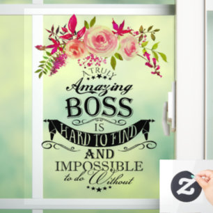 Autocollant Pour Fenêtre Extraordinaire Boss MERCI BOSS "super patron signe