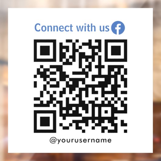 Autocollant Pour Fenêtre Facebook Se Connecter Avec Nous Qr Code Blanc (Feuille 2)