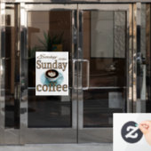 Autocollant Pour Fenêtre Facile comme le café du dimanche (Porte de bureau)