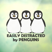 Autocollant Pour Fenêtre Facilement distrait par les pingouins (Feuille 3)