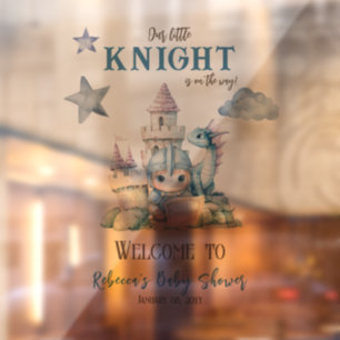 Autocollant Pour Fenêtre Fairytale Dreamy Dragon Knight Baby shower Bienven