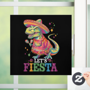 Autocollant Pour Fenêtre Faisons la Fête Cinco De Mayo T Rex Dinosaure