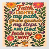 Autocollant Pour Fenêtre Faith Lights My Path Christian Art - Inspirational (Feuille)
