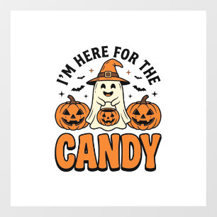Autocollant Pour Fenêtre Fantôme d'Halloween ici pour les bonbons Mignon Vi