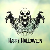 Autocollant Pour Fenêtre Fantôme effrayant Joyeux Halloween Clôture de fenê (Feuille 3)