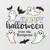 Autocollant Pour Fenêtre Fantômes et chauves-souris en mouvement Halloween  (Feuille)