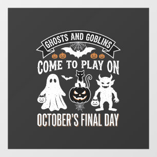 Autocollant Pour Fenêtre Fantômes et Gobelins Halloween Octobre Dernier Jou