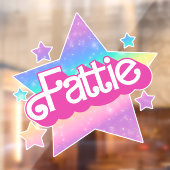 Autocollant Pour Fenêtre Fattie Plus Size Rainbow Retro 90's Nostalgia Star (Feuille 2)