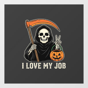 Autocollant Pour Fenêtre Faucheur J'aime Mon Travail Dessin Halloween