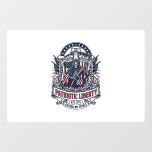 Autocollant Pour Fenêtre Faucheuse de la Liberté Patriotique Squelette de P