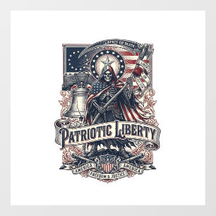 Autocollant Pour Fenêtre Faucheuse de Liberté Patriotique Squelette de Patr