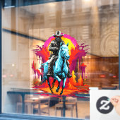 Autocollant Pour Fenêtre Faucheuse noire du Far West (Fenêtre de café)