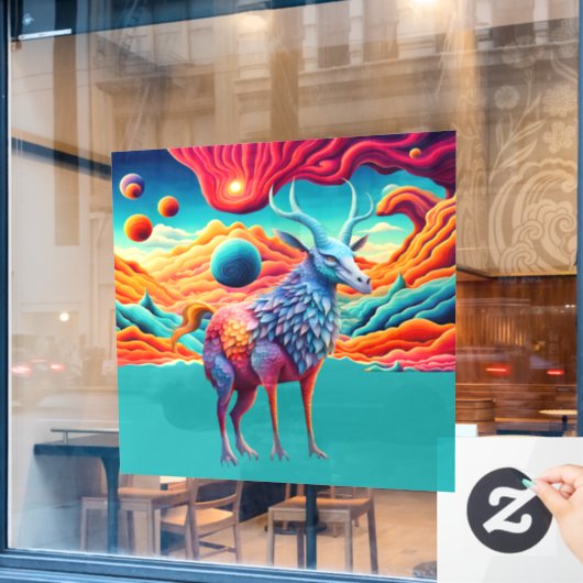 Autocollant Pour Fenêtre faune Alien (Fenêtre de café)