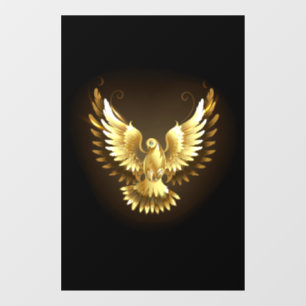 Autocollant Pour Fenêtre Faux Gold Foil Peace Dove en noir