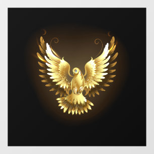 Autocollant Pour Fenêtre Faux Gold Foil Peace Dove en noir